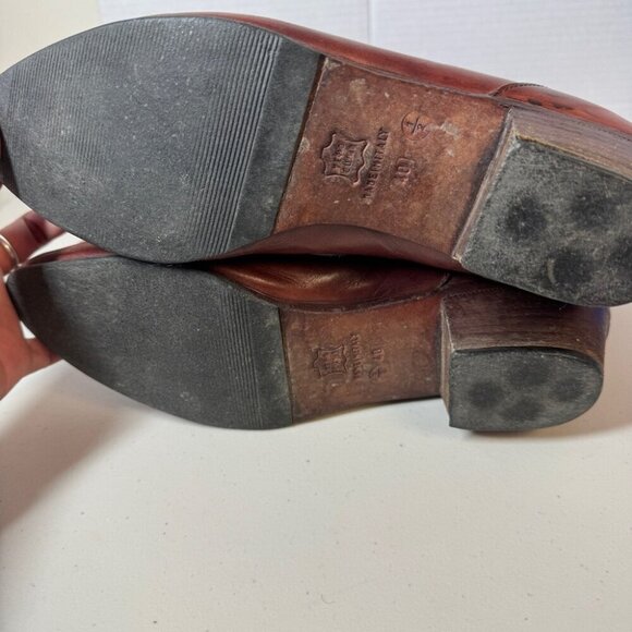 Vintage Redwood Leather Made in Italy Western Boho Tall Boots Size 40 1/2 - Picture 14 of 16